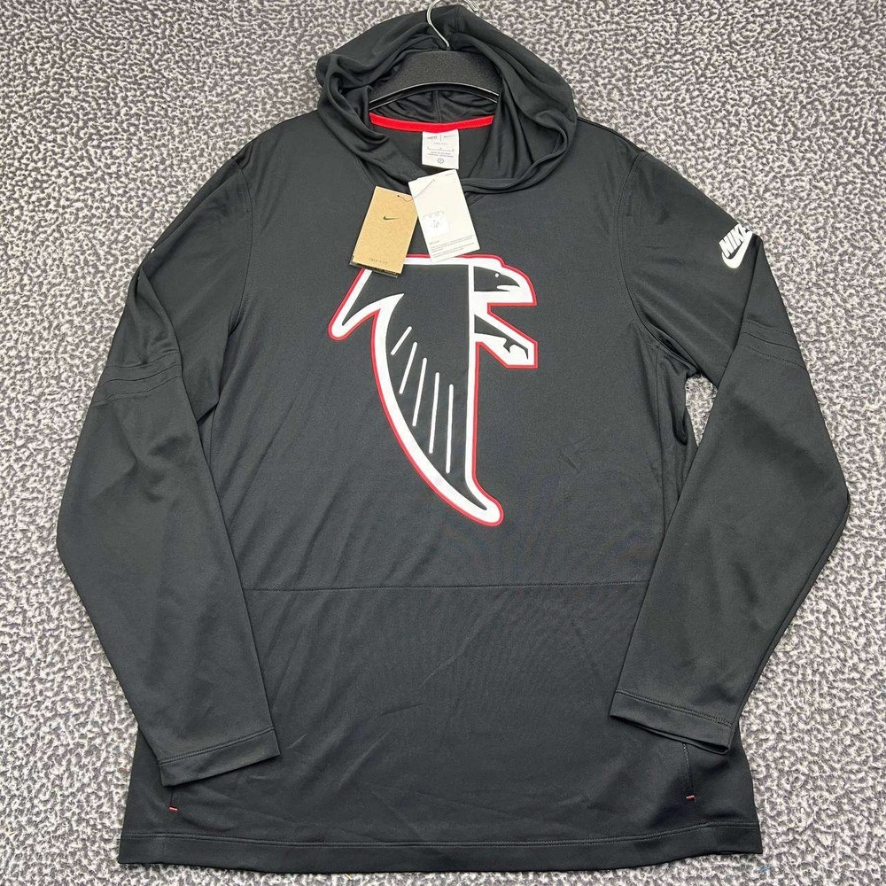 Nike Atlanta Falcons NFL Dri-FIT Shirt Men Large Black Hooded Training New L